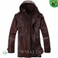 Vintage Leather Coat with Hood CW871280 | CWMALLS.COM
