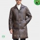 Vintage Long Leather Coat with Goose Down Filled CW826371 | CWMALLS.COM
